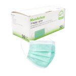 Medicininės kaukės Medi-Inn, 3 sl., tipas II, >99%, žalsvos (50vnt) - Image 2
