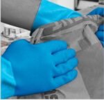 Polyco Taskmaster 850 lateksinės pirštinės, mėlynos, 30cm ilgio - Image 2