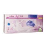 Medi-Inn High-Risk lateksinės vienkartinės pirštinės, labai stiprios, prailgintos 30cm, mėlyna (50vnt) - Image 2